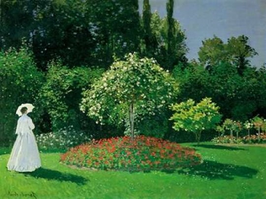 woman in a green dress monet Woman in Green Dress by Monet my daily art display